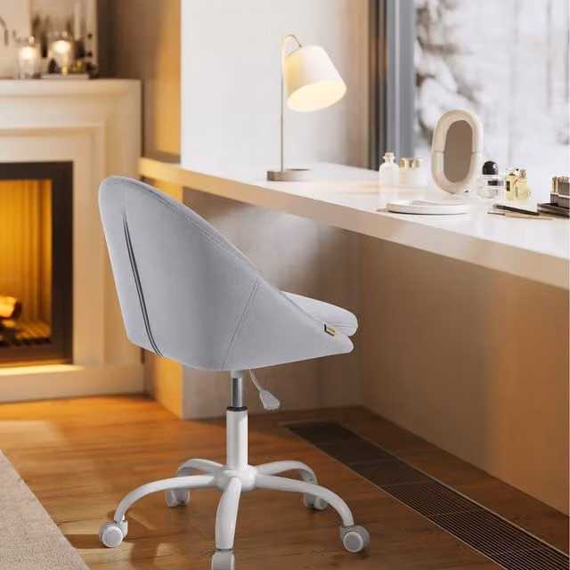 SONGMICS Modern Swivel Task Chair in Grey Fabric