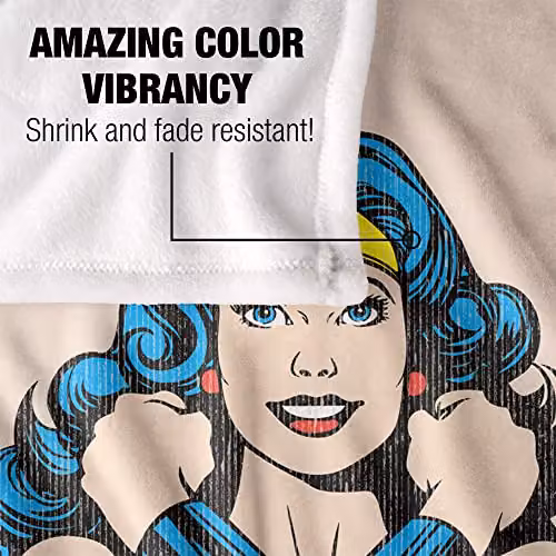 LOGOVISION Wonder Woman Officially Licensed Super Soft Fleece Throw Blanket, White and Multicolour, W/D/H: 152 x 127 cm – 2