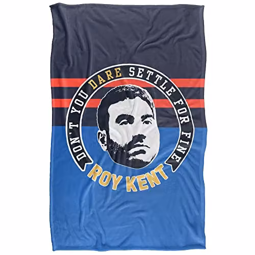 Warner Bros. Ted Lasso Roy Kent Dont Settle Super Soft Fleece Throw Blanket, W/D/H: 91 x 147 cm, Blue/Multicolour – 1