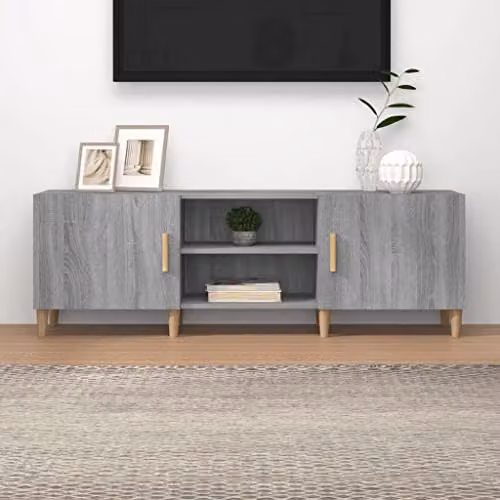 vidaXL TV Cabinet in Grey Sonoma, W/D/H: 150 x 30 x 50 cm, Engineered Wood – 2