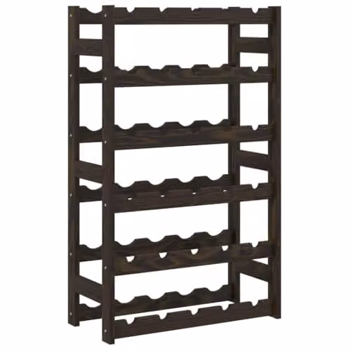vidaXL Black Solid Pine Wood Wine Rack for 30 Bottles, W/D/H: 86 x 25 x 25 cm – 1