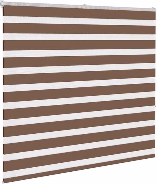 Berkfield Home Elegant Zebra Blind in Brown, W: 165 cm, H: 150 cm