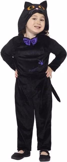Smiffys Childrens Cat Costume in Black and Multicolour