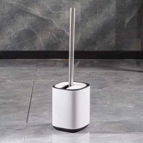 Showerdrape Echo Steel Toilet Brush and Holder in White – 4
