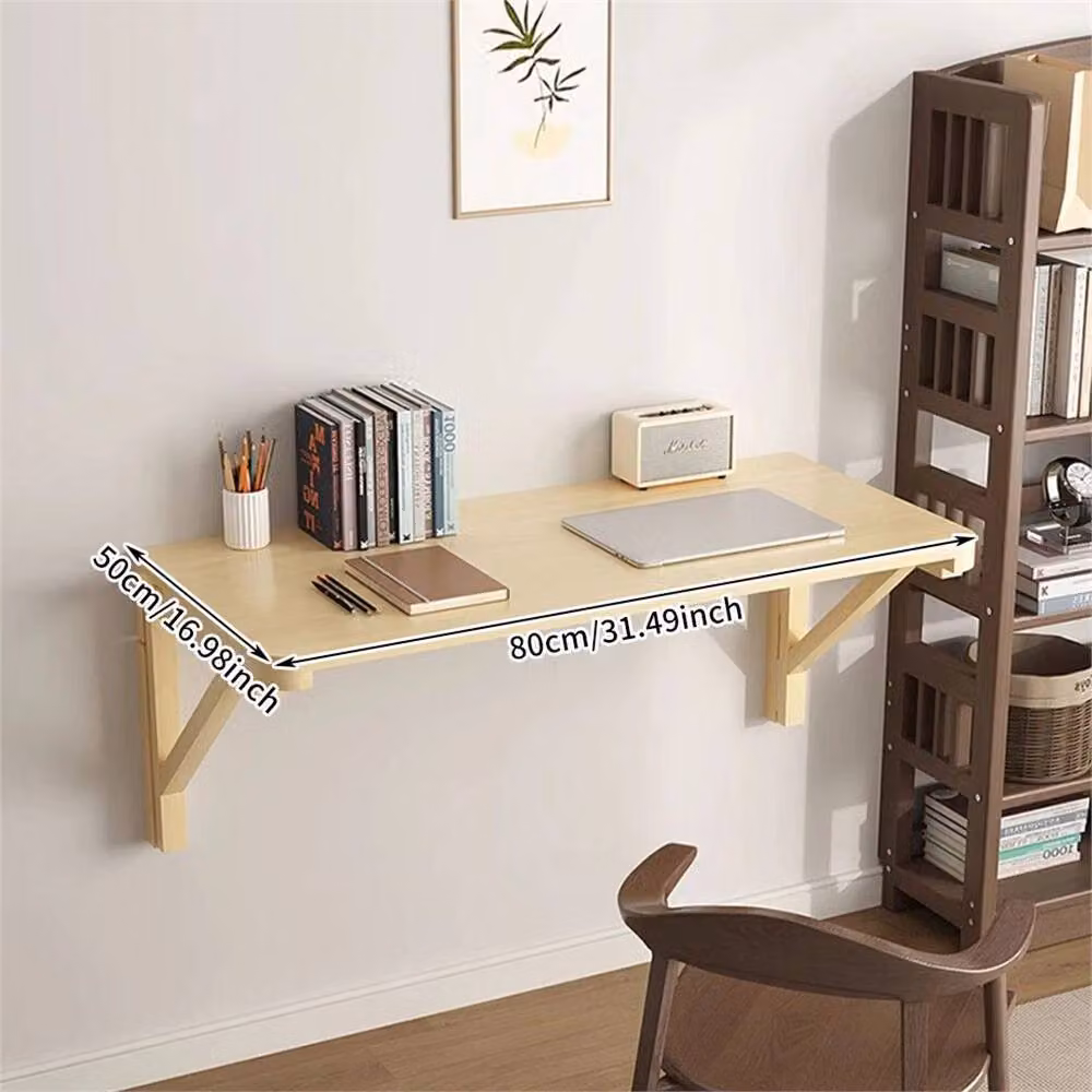 Nordara Beige Folding Wall Mounted Drop Leaf Laptop Desk W: 50 cm – 2