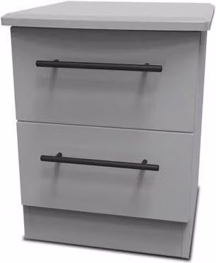 Welcome Furniture Beverley 2 Drawer Small Bedside Table in Grey