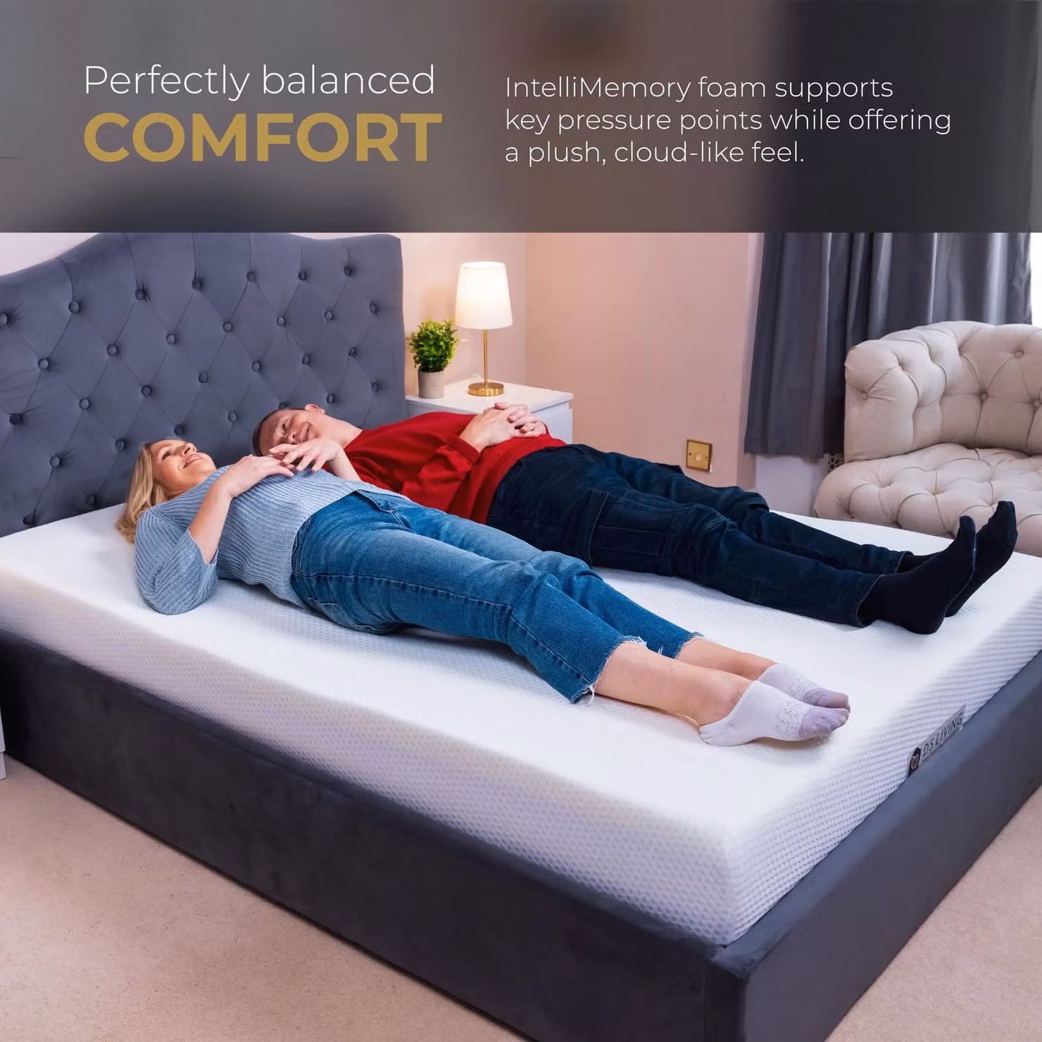 DS Living PureDream Memory Foam Orthopaedic Mattress in White, W/D/H: 120 x 200 x 25.4 cm – 2