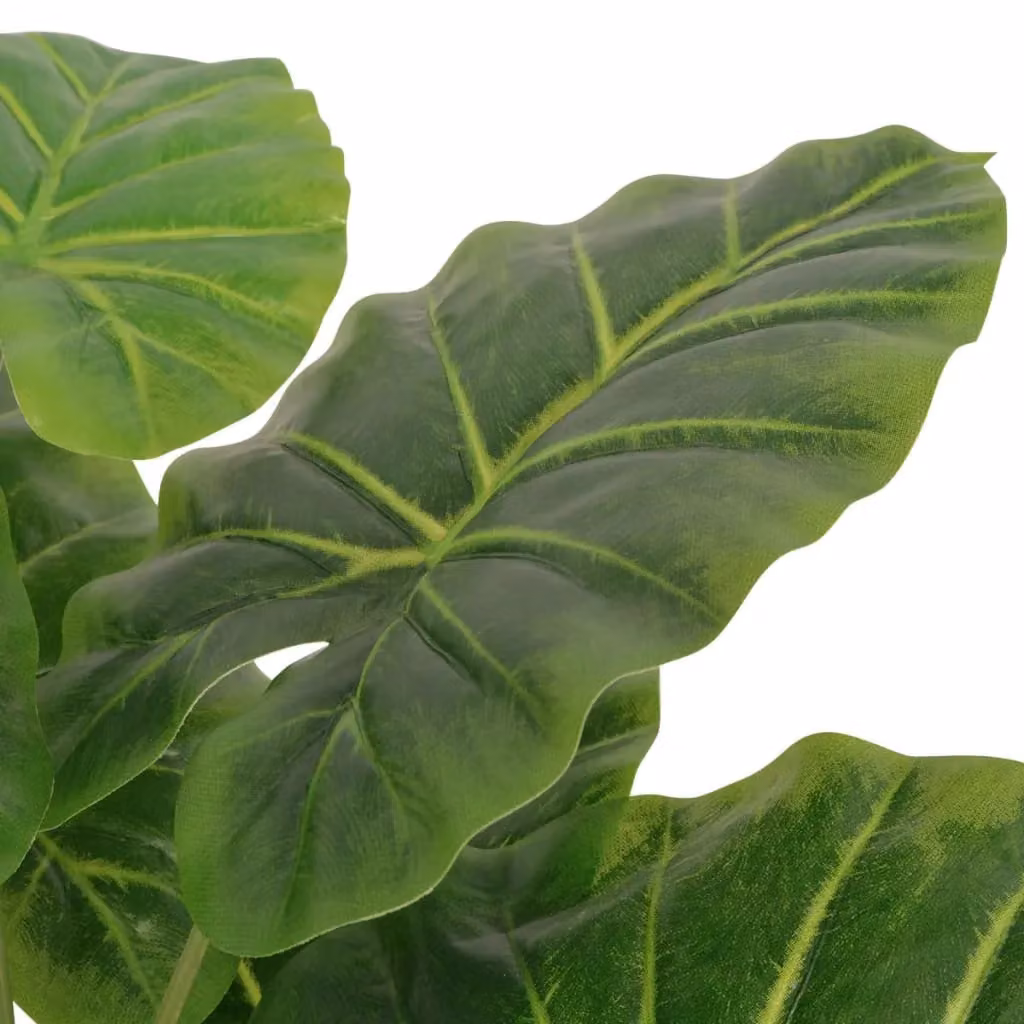 Berkfield Home Artificial Taro Plant in Green with Pot, Height: 85 cm – 2