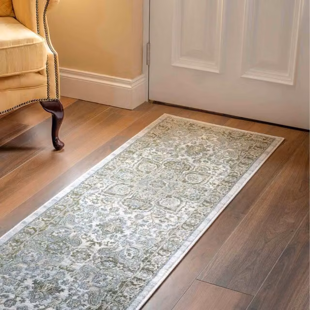 The Rug House Green Traditional Medallion Oriental Living Area Rug, Width: 240 cm