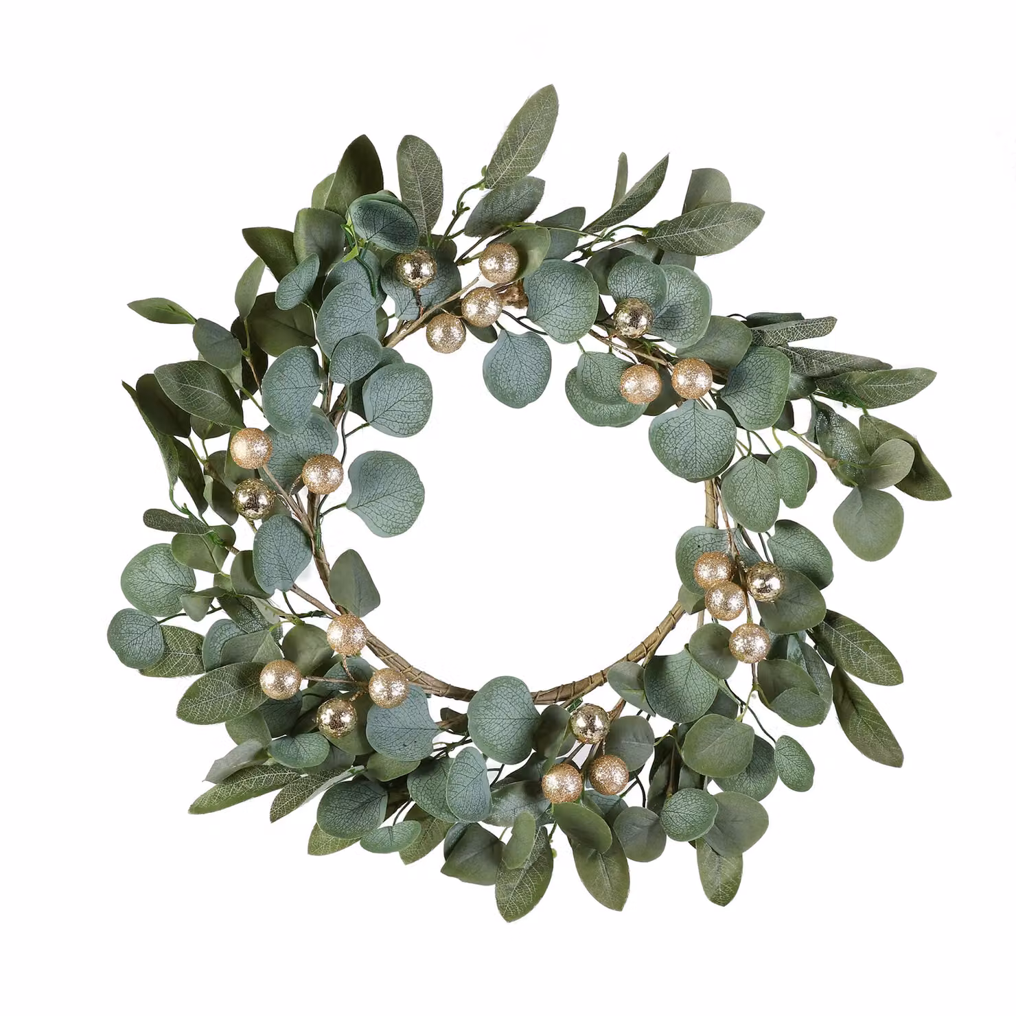 Dibor Giant Eucalyptus Christmas Door Wreath in Green with 2m Garland, Diameter: 55 cm – 2