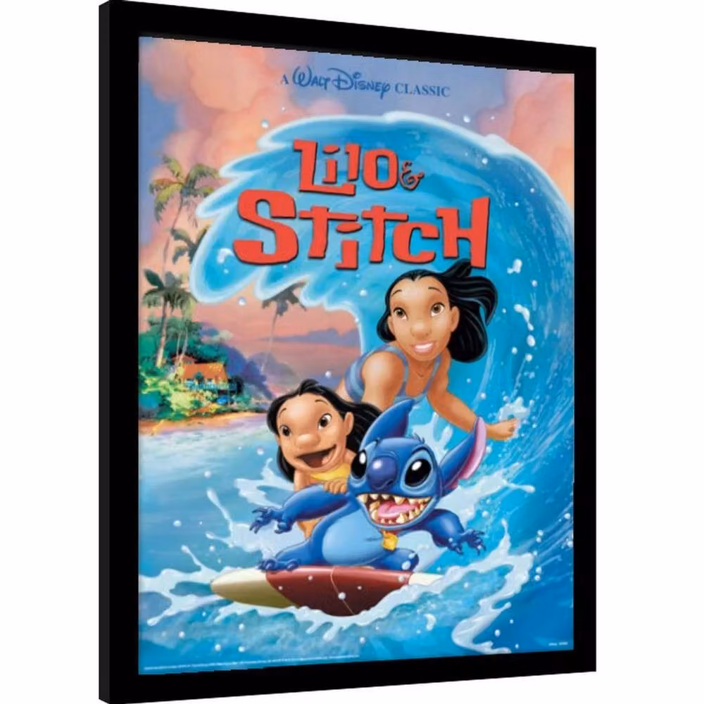 Lilo & Stitch Wave Surf Framed Multicolour Paper Poster – 2