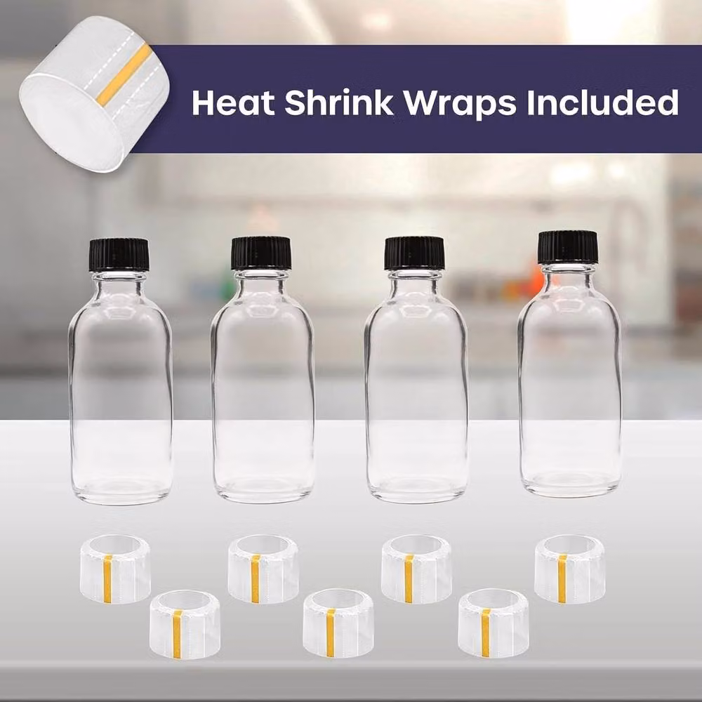 volila 30 Pack Clear Glass Juice Shot Bottles with Screw Caps – 6