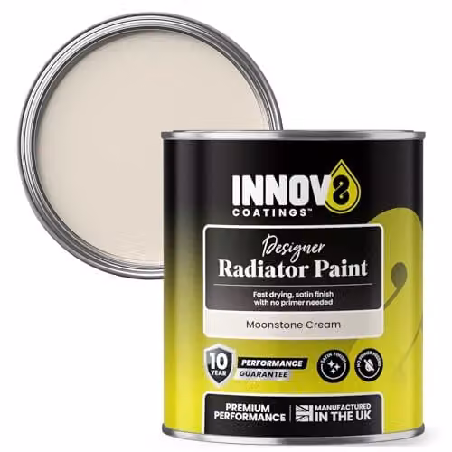 Innov8 Coatings Radiator Paint in Moonstone Cream, 750 ml, Satin Gloss Finish