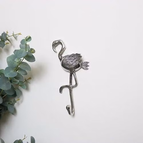 Melody Maison Silver Flamingo Metal Wall Hook