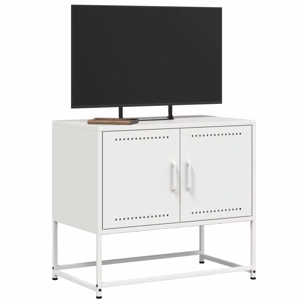 Berkfield Home Industrial White Metal TV Cabinet W: 68.5 cm, D: 39 cm, H: 60.5 cm – 3