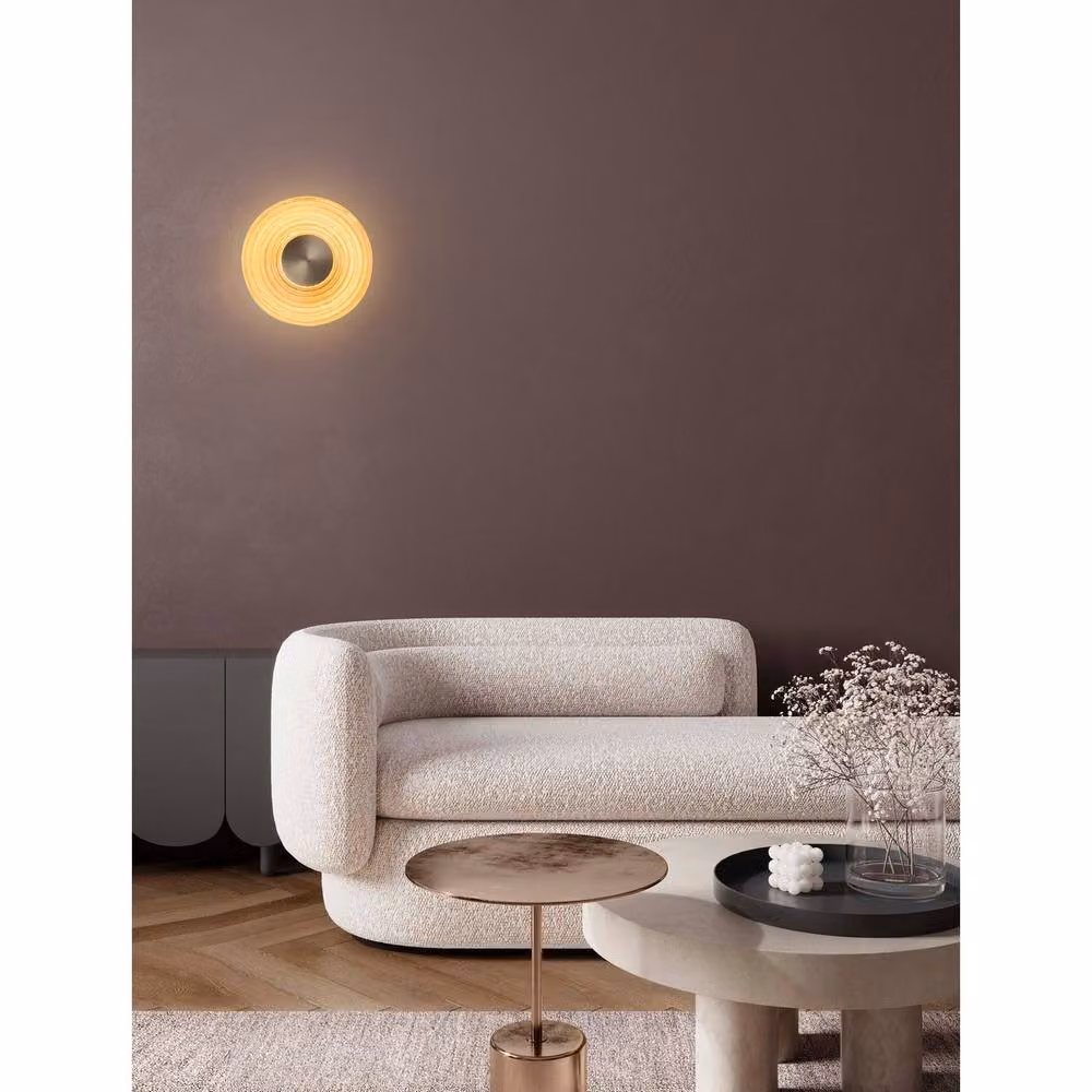 Nova Luce Nous Integrated LED Wall Lamp in Gold/Brass with Amber Glass, 30 cm – 2