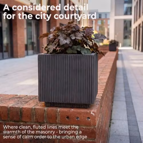 IDEALIST Black Reinforced Stone Outdoor Plant Pot, 30 cm, 22 l – 7
