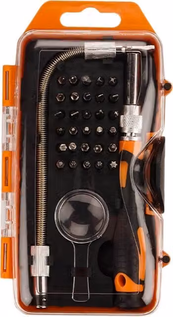 Saber 30 Piece Multicolour Precision Screwdriver and Bit Set in Stainless Steel