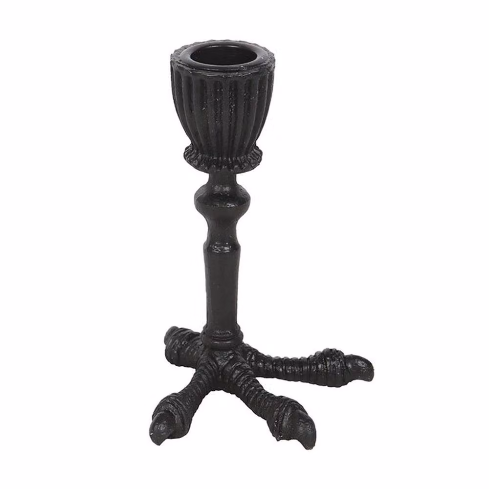 Uniqueful Black Metal Raven Claw Taper Candle Holder for Gothic Halloween Tabletop Decor – 2