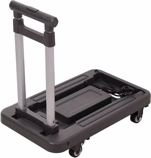 KORVIXA Black Heavy Duty Folding Trolley Cart, W/D/H: 30 x 50 x 52-103 cm – 1