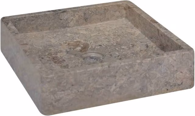 Berkfield Grey Marble Square Home Sink, W/D/H: 40 x 40 x 10 cm