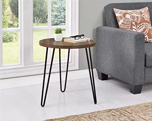 Ameriwood Home DHP Owen Round End Table in Walnut Look, W/D/H: 50.1 x 50.1 x 55.5 cm – 2