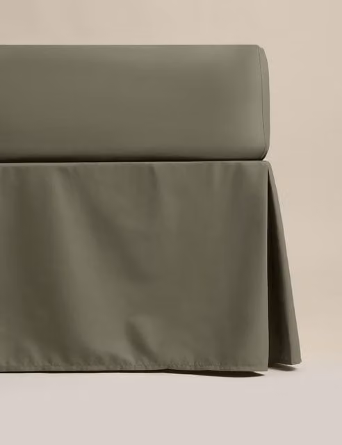 M&S Pure Egyptian Cotton Valance Sheet in Khaki