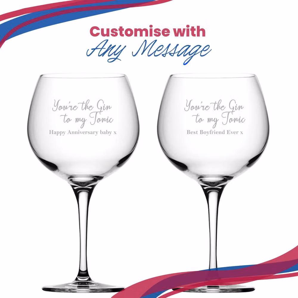 Uniqueful Personalised Primeur Gin Balloon Cocktail Glass in Clear Glass, 1 Pack – 3
