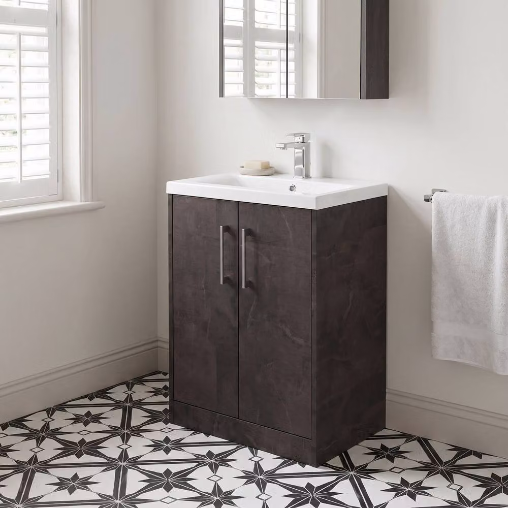 Balterley Winshill Contemporary 2 Door Floor Standing Vanity Basin Unit, Grey, Width: 60 cm – 2
