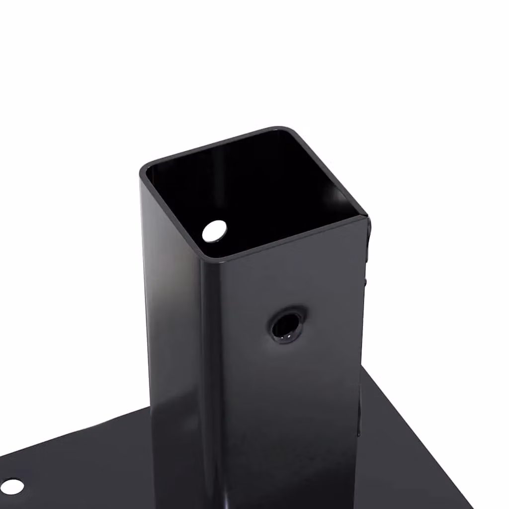 Berkfield Home Post Support Bases, 4 Pack, Anthracite, Powder-coated Galvanised Steel, 51 x 51 mm – 4