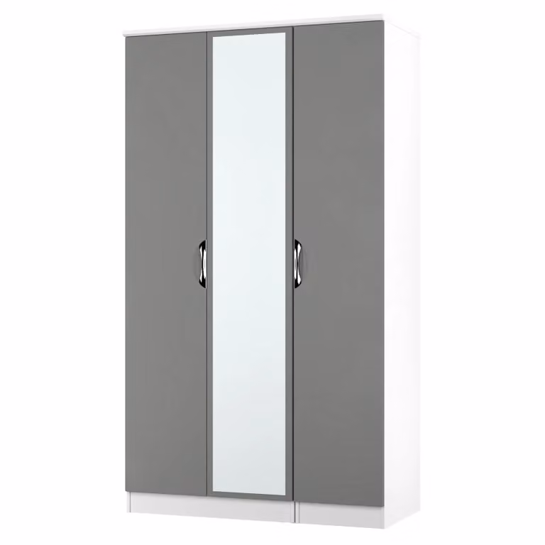 Ready Assembled 2 U Holborn Tall Triple Mirror Wardrobe in Dark Grey