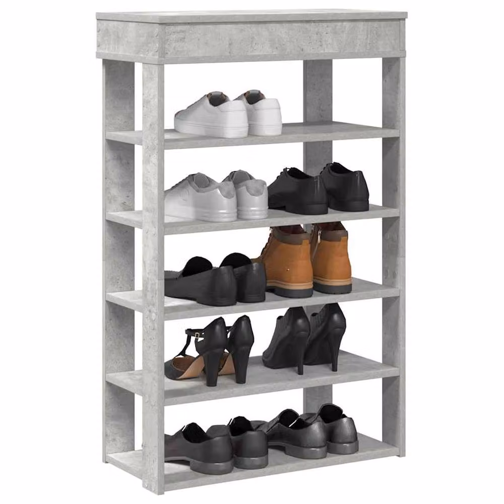 Berkfield Home Industrial Shoe Rack in Grey MDF, W/D/H: 60 x 30 x 98 cm – 2