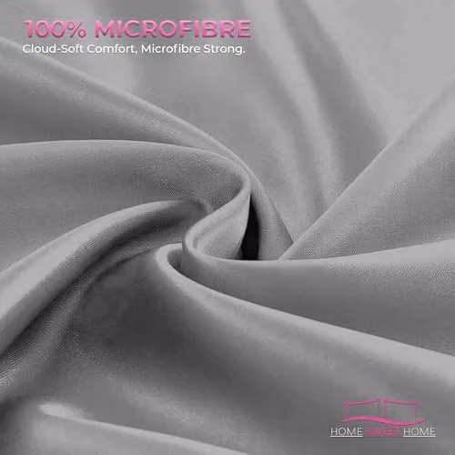 Home Sweet Home UK Snug City Microfibre Single Flat Sheet in Grey, W/D/H: 90 x 190 cm – 4