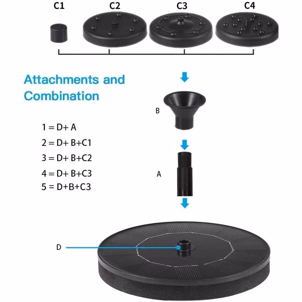 FLAVORA Solar Floating Fountain Pump Outdoor Water Feature, Black, W/D/H: 100 x 100 x 100 cm – 3