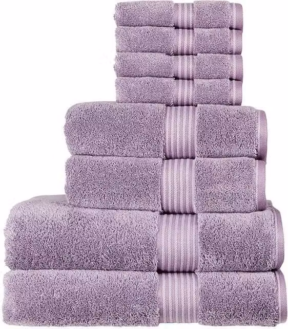CHRISTY Supreme Hygro 8 Piece Luxury 100% Supima Cotton Towel Set in Lavender – 1