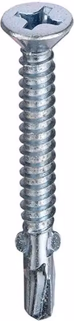 Unifix Silver Self-Drilling and Self-Countersinking Cross Recessed Cladding Screws, Box of 100, 5.5 x 50 mm