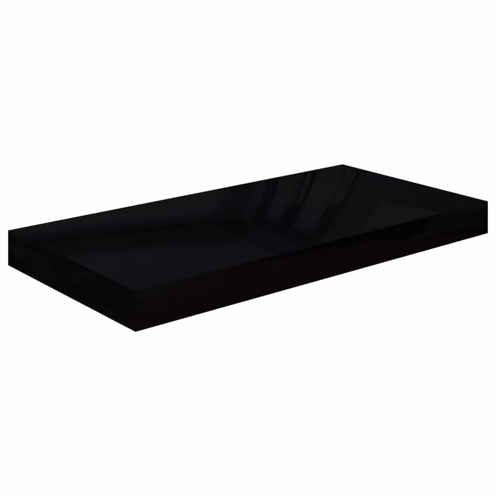 Berkfield Home Floating Wall Shelf in High Gloss Black, W: 50 cm, D: 23 cm, H: 3.8 cm – 2