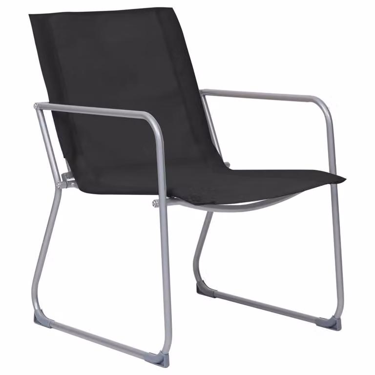 Berkfield Home 4 Piece Black Garden Lounge Set with Powder Coated Steel Frame and Fabric Upholstery
