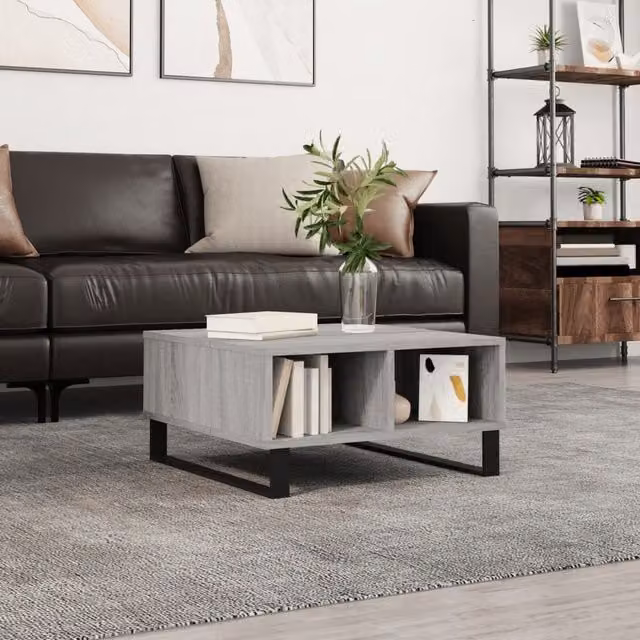 Berkfield Home Grey Sonoma Coffee Table, W/D/H: 60 x 60 x 30 cm