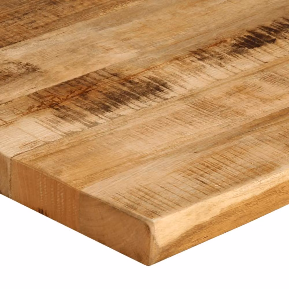 Berkfield Home Table Top Live Edge Solid Mango Wood in Brown, W: 100 cm, D: 80 cm, H: 2.5 cm – 2