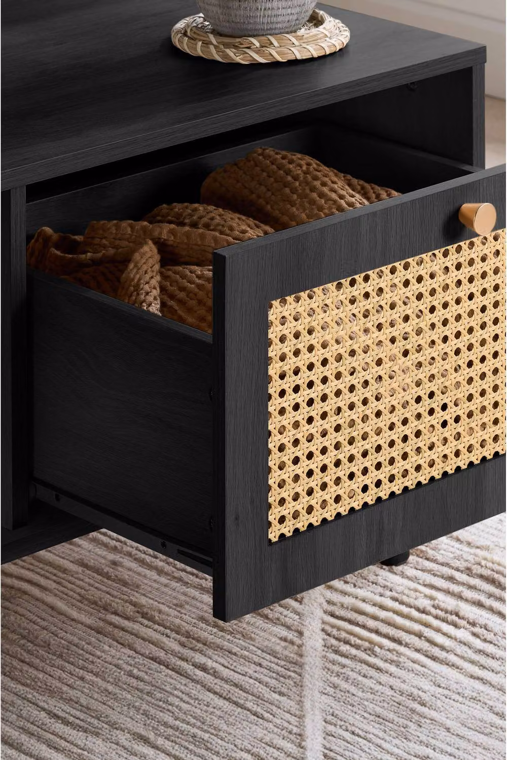 Birlea Croxley Black Rattan Coffee Table – 2