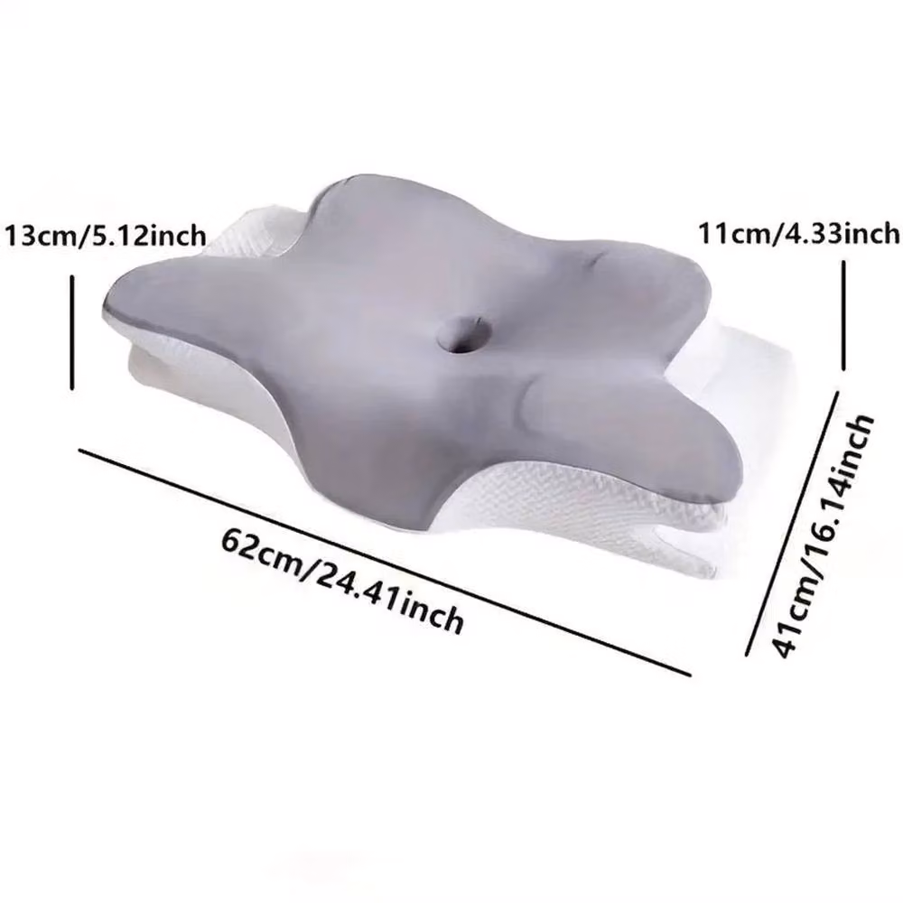 KORVIXA Grey Memory Foam Butterfly Pillow for Adults – 2