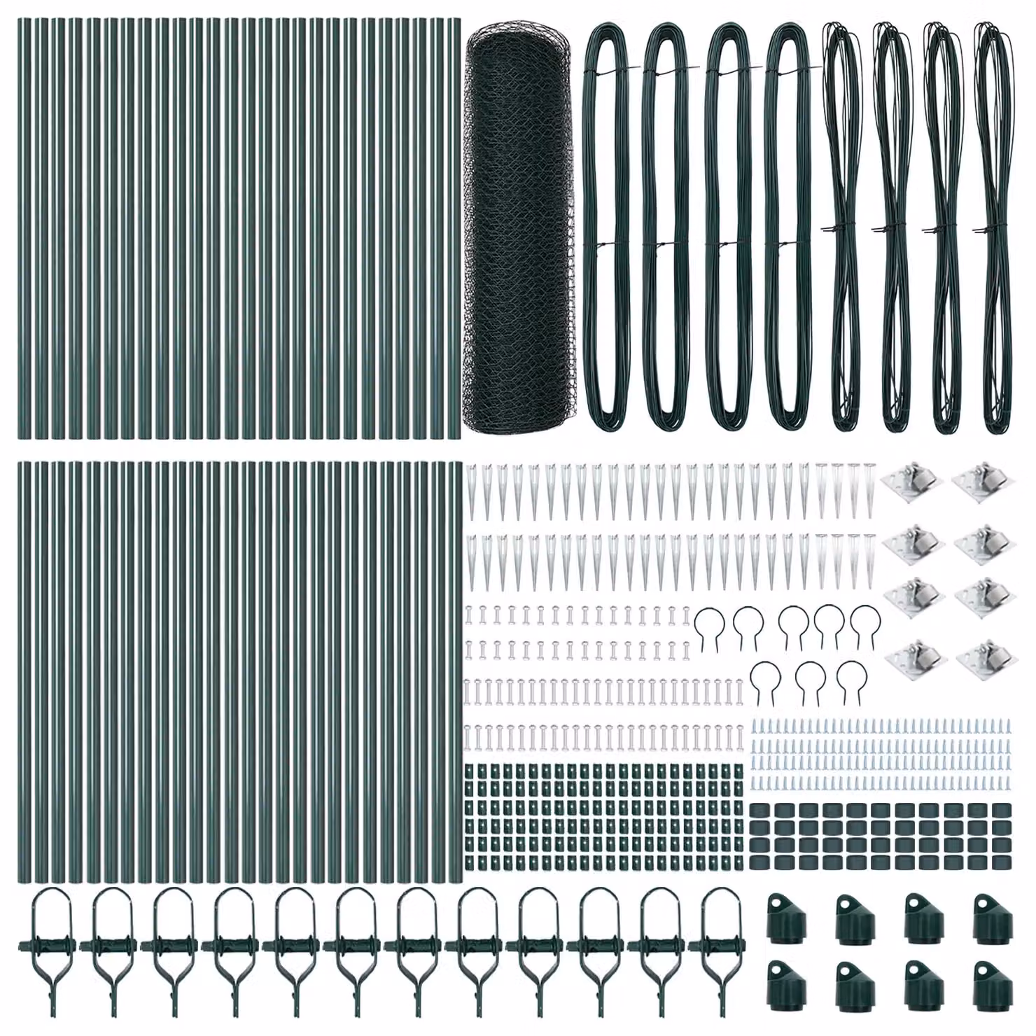 Berkfield Home Green PVC-Coated Steel Hexagon Fence, W: 0.5 m, L: 100 m – 3