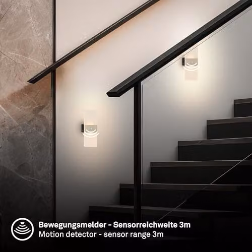 Briloner Sticklights Rechargeable LED Wall Light with Motion Sensor, Gold/Brass, W/D/H: 22 x 4 x 10 cm – 4