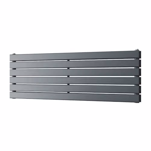 UK Radiators Typhoon Axis Anthracite Horizontal Designer Double Panel Steel Radiator W: 120 cm, H: 40.8 cm, D: 7.54 cm – 2