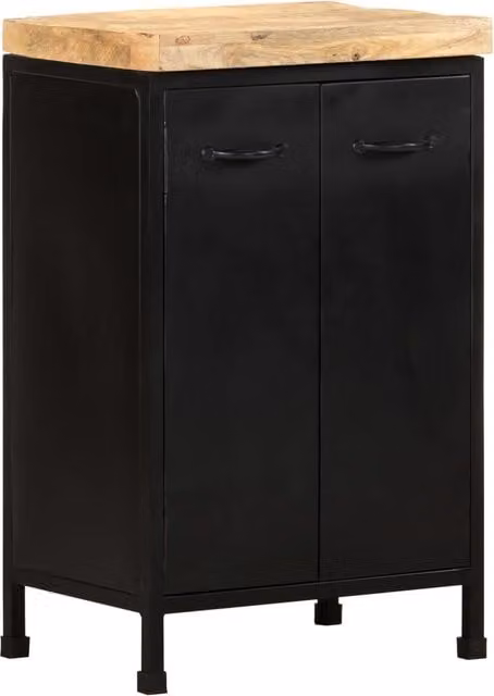 Berkfield Home Rustic Brown Mango Wood Sideboard, W/D/H: 47 x 35 x 76 cm – 1
