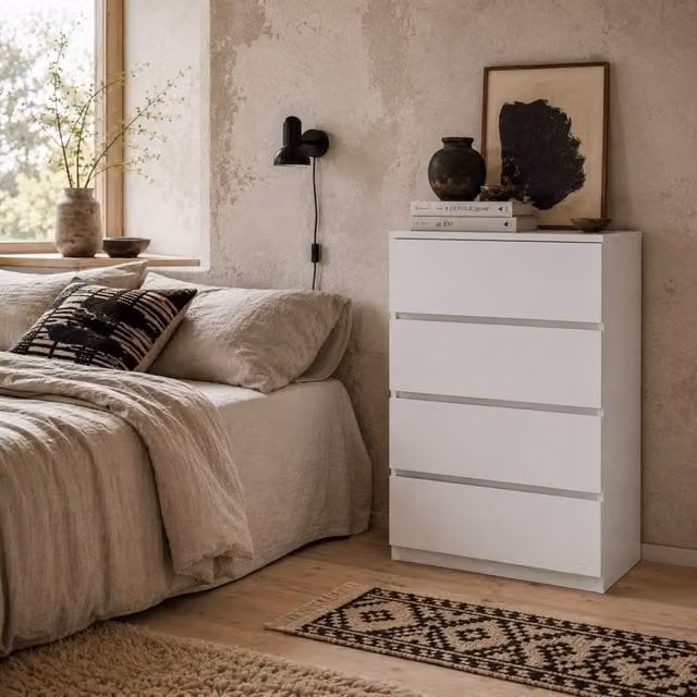 Wyld Haus Lanodo 4 Drawer White Chest of Drawers – 1