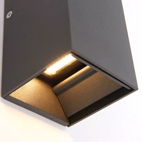 Netlighting Glover Integrated LED 2 Light Outdoor Up Down Wall Light in Matt Black Glass IP44 – 3