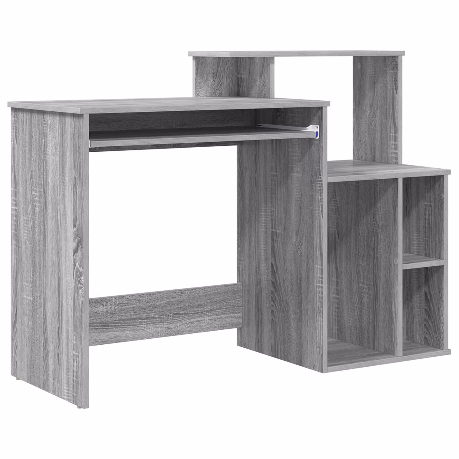 Berkfield Modern Writing Desk with Storage in Grey, W/D/H: 120.5 x 44 x 88.5 cm – 2