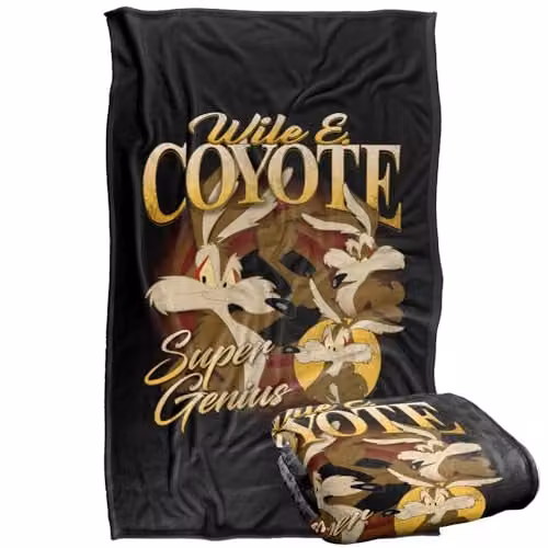 LOGOVISION Looney Tunes Wile E Coyote Super Soft Silky Touch Fleece Throw Blanket, Multicolour, W/D/H: 91 x 147 cm – 1